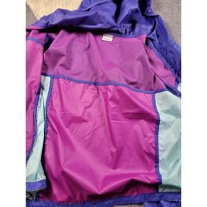 Columbia Jacket Women 2X Colorblock Crested Canyon Windbreaker Hooded Omni-Shade